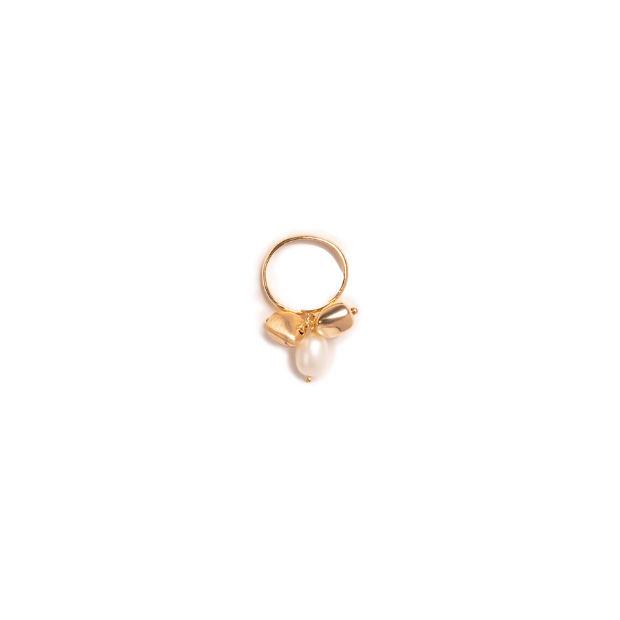 ANELLO CAREZZE DI VITAE CON PERLE
