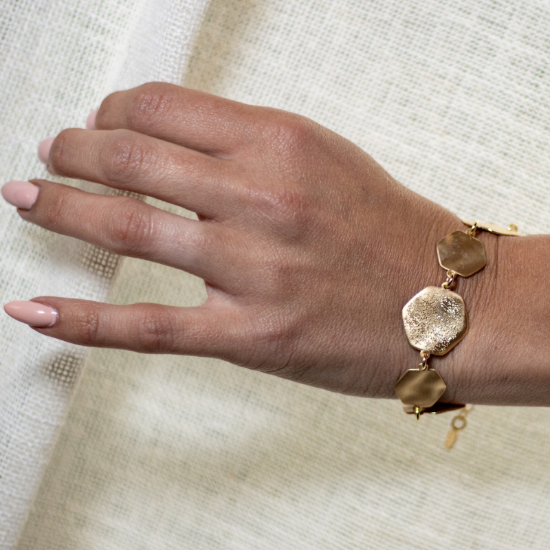 Bracciale Brillante e Scintillantie da Donna in Argento 925 Design Esagonale