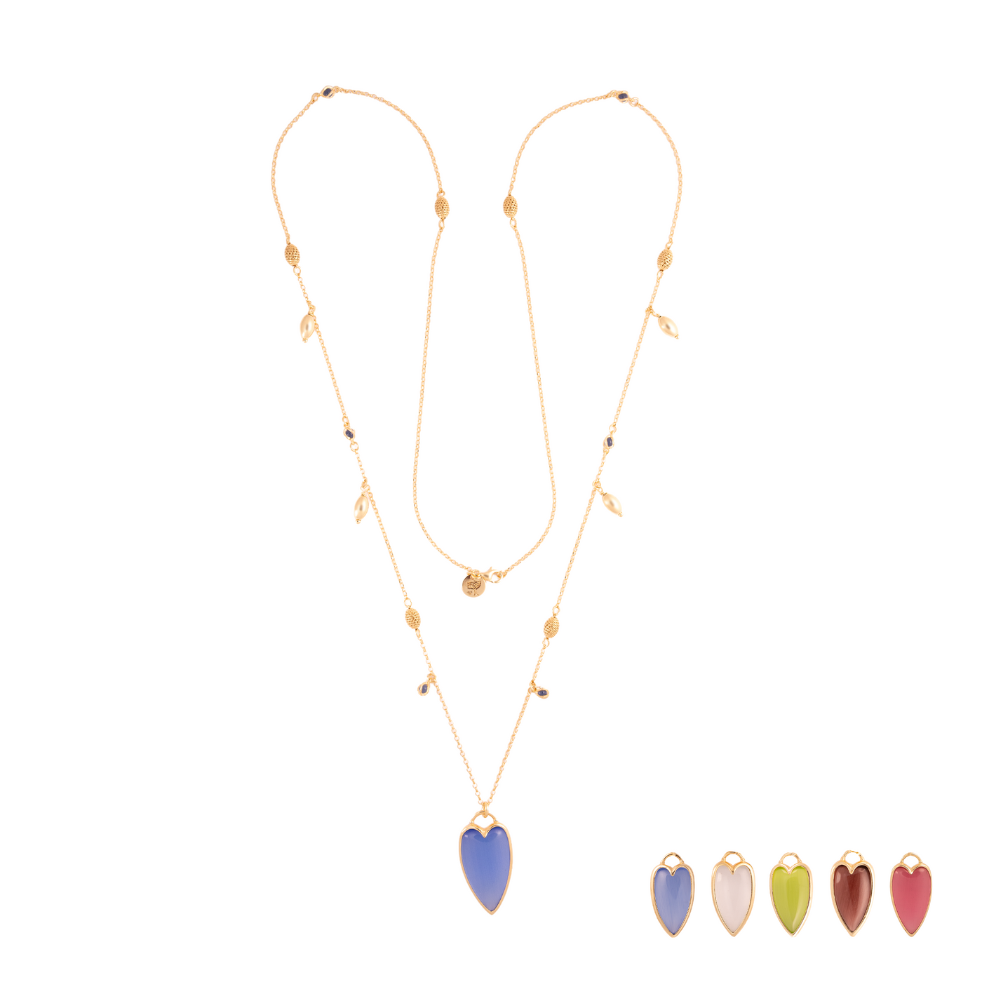 COLLANA LUNGA AMULETI DI VITAE CON ELEMENTI