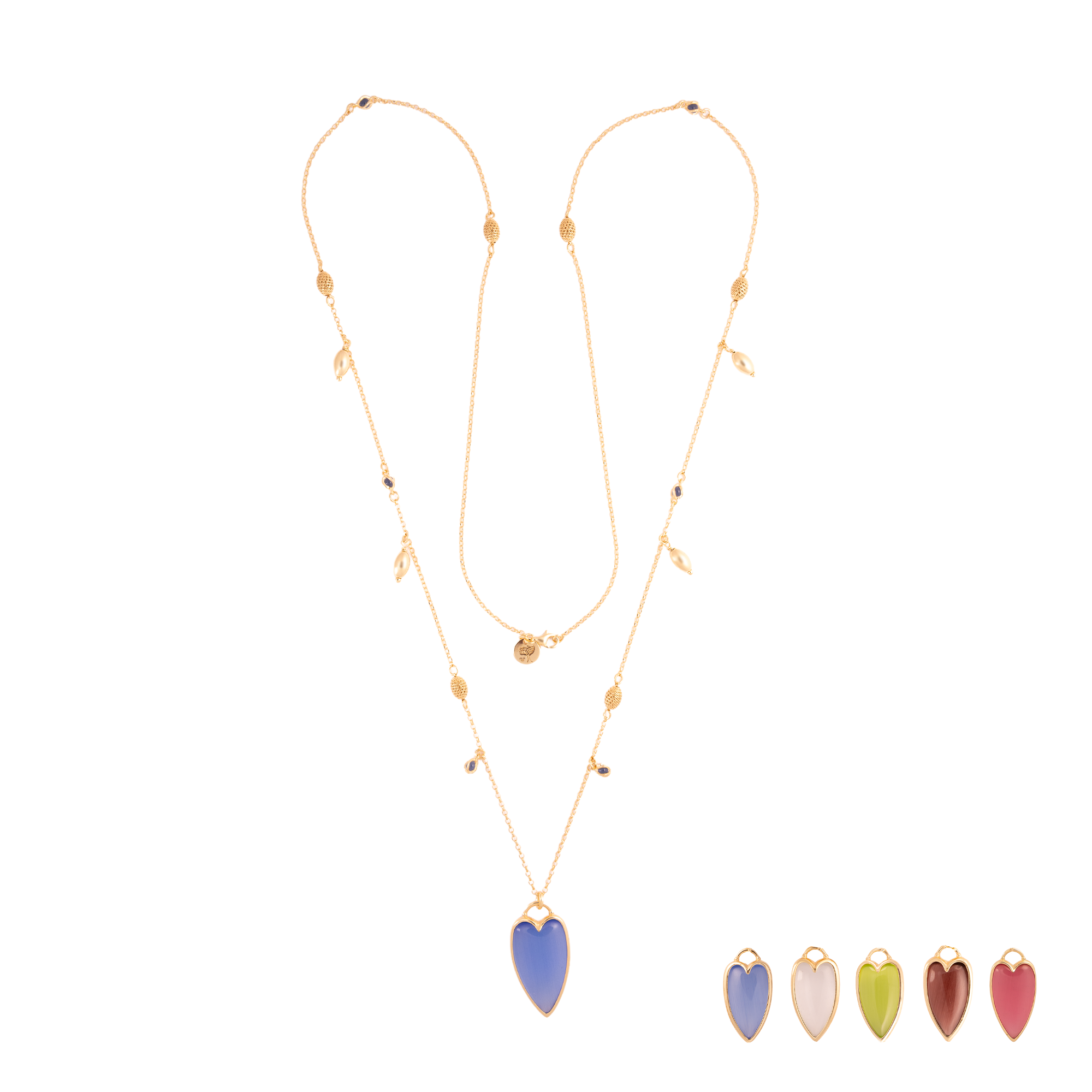 COLLANA LUNGA AMULETI DI VITAE CON ELEMENTI
