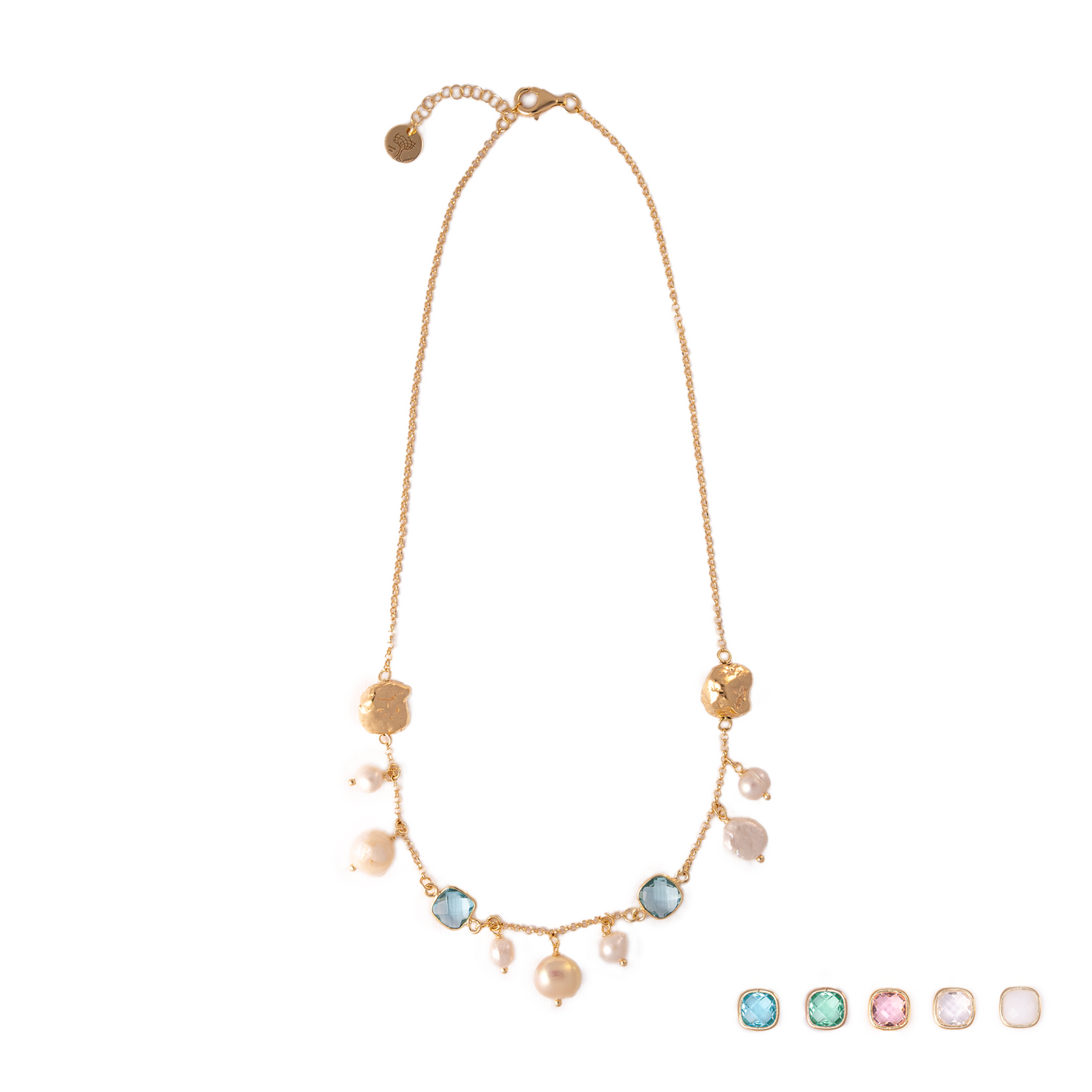 COLLANA PEPITE DI VITAE CON PERLE