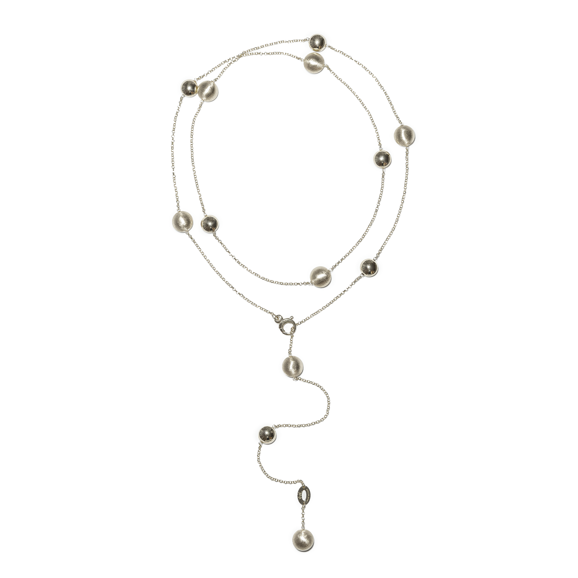 COLLANA CHICCHE DI VITAE LUNGA A CATENA PENDENTE - ARGENTO