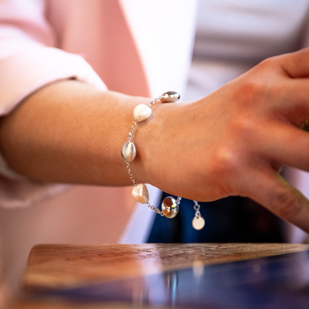 BRACCIALE CHICCE DI VITAE CON PERLE