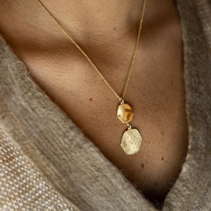 COLLANA BRILLANTE E SCINTILLANTE DA DONNA IN ARGENTO 925 DESIGN ESAGONALE