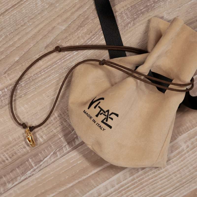 Cordino Marrone e Scarpina Ballerina Oro