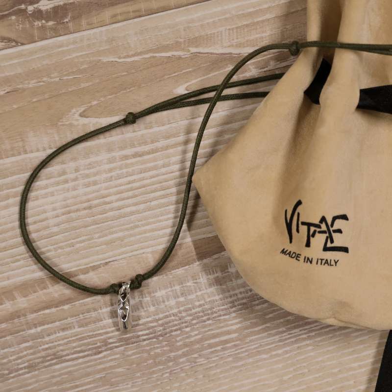 Cordino Verde Militare e Scarpina Ballerina Argento