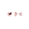 ORECCHINI CUORE BOMBATO ORO ROSA