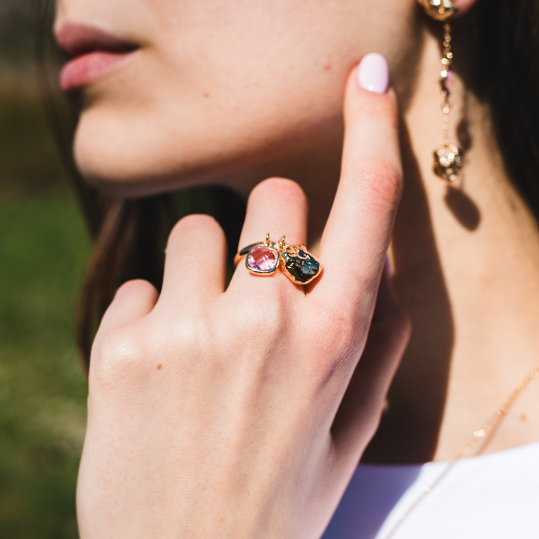 ANELLO PEPITE DI VITAE CON 2 ELEMENTI