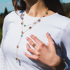 COLLANA PEPITE DI VITAE LUNGA A CATENA PENDENTE