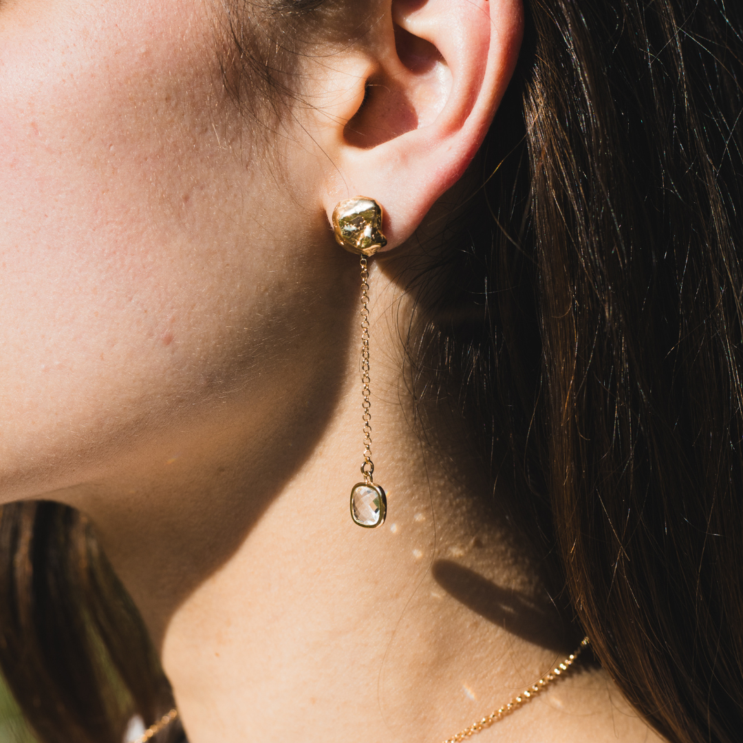 ORECCHINI LUNGHI PEPITE DI VITAE