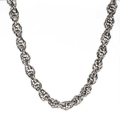 COLLANA ESSENTIA IN ARGENTO MAGLIA TONDA TRIPLA INTRECCIATA