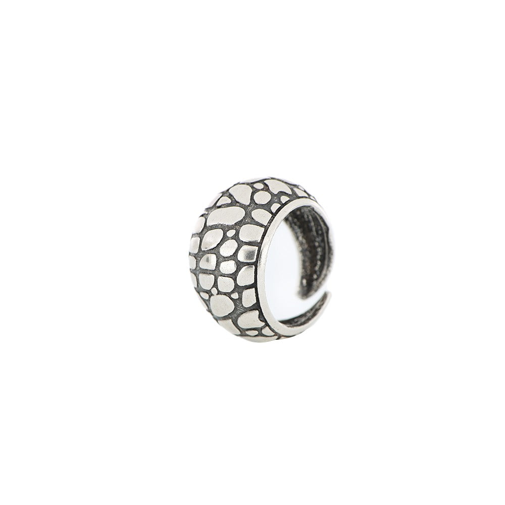 ANELLO LUXURY WILD IN ARGENTO TEXTURE COCCODRILLO