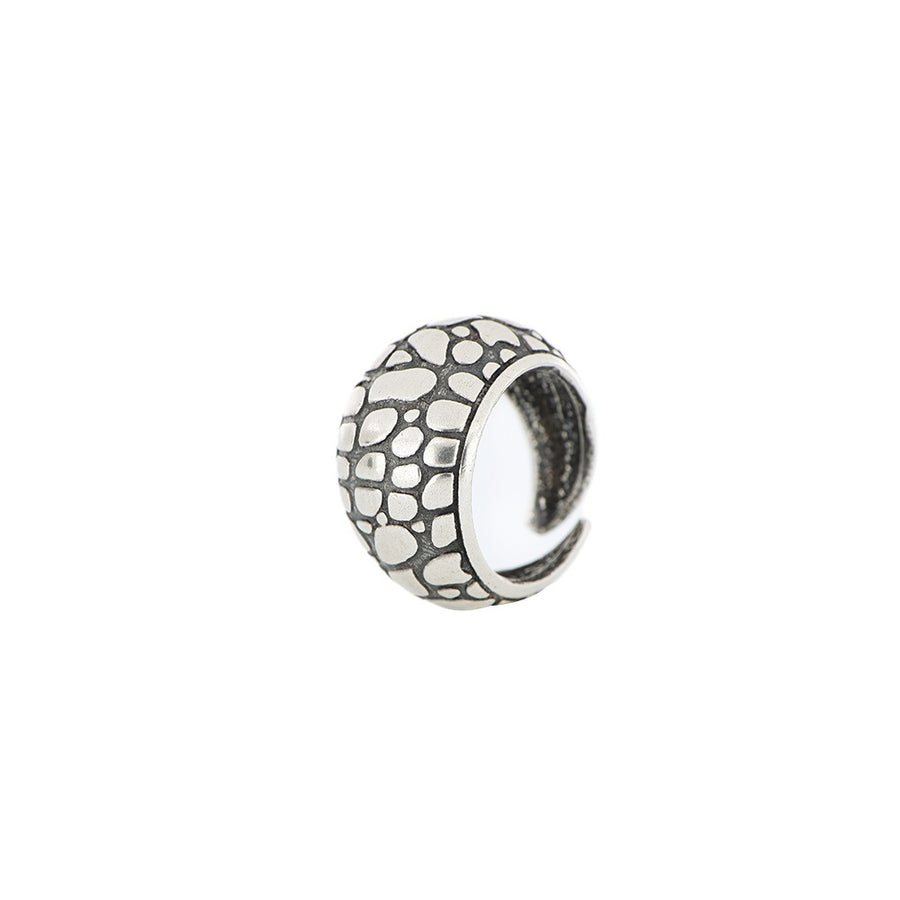 ANELLO IN ARGENTO 925 E TEXTURE COCCODRILLO