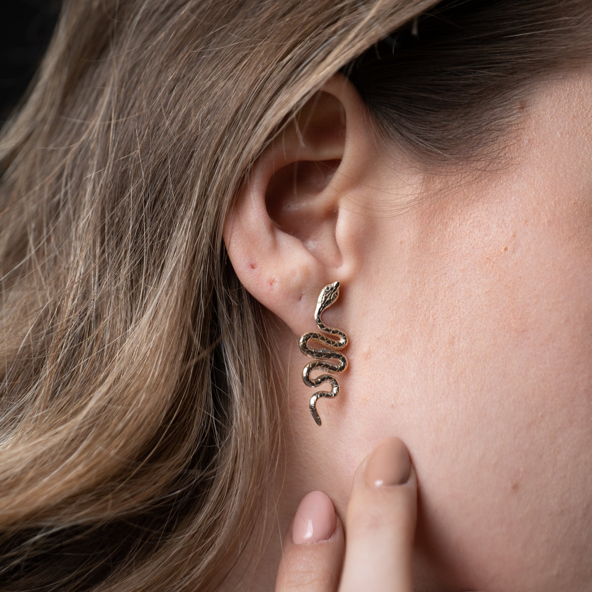 ORECCHINI IN ARGENTO SERPENTE CORTO