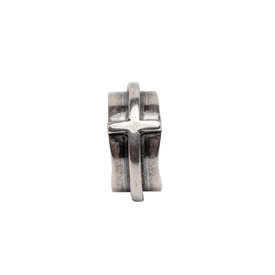 ANELLO CROCE IN ARGENTO BRUNITO 925