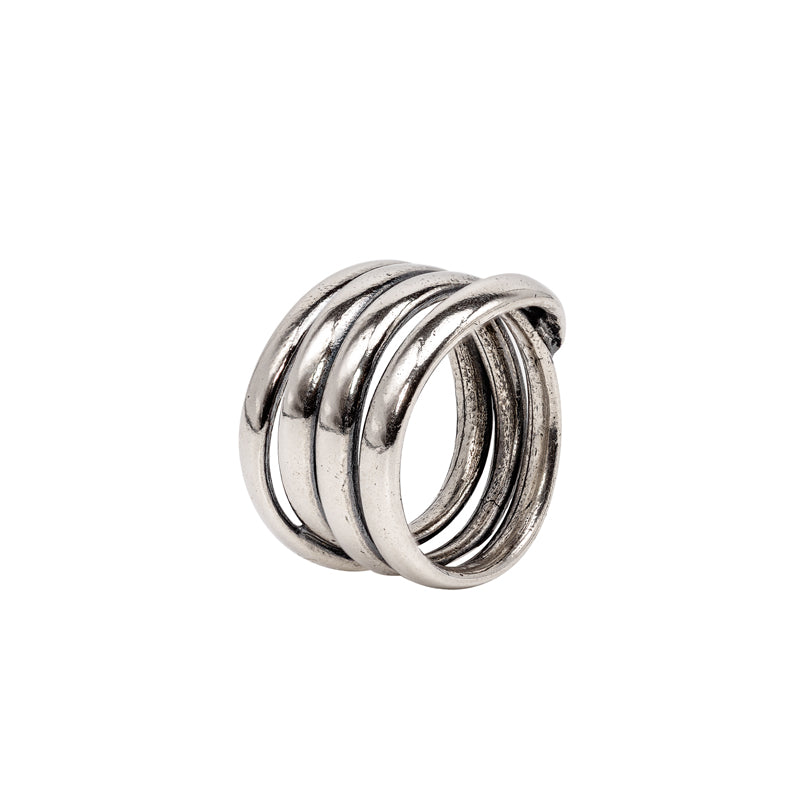 ANELLO TWIST IN ARGENTO BRUNITO 925