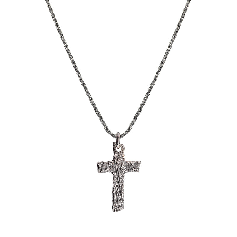 COLLANA CROCE RIGHE DELLA COLLEZIONE VIRTUS Argento 925‰