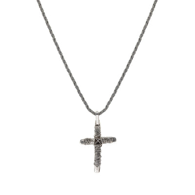 COLLANA CROCE FILO DELLA COLLEZIONE VIRTUS Argento 925‰