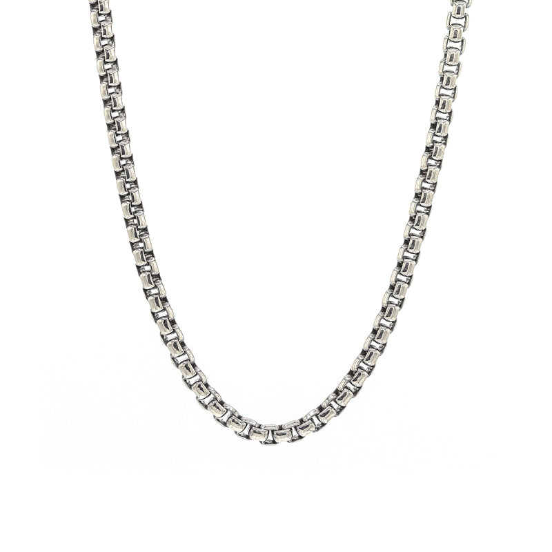 COLLANA VIRTUS CON MAGLIA INTRECCIATA IN ARGENTO BRUNITO