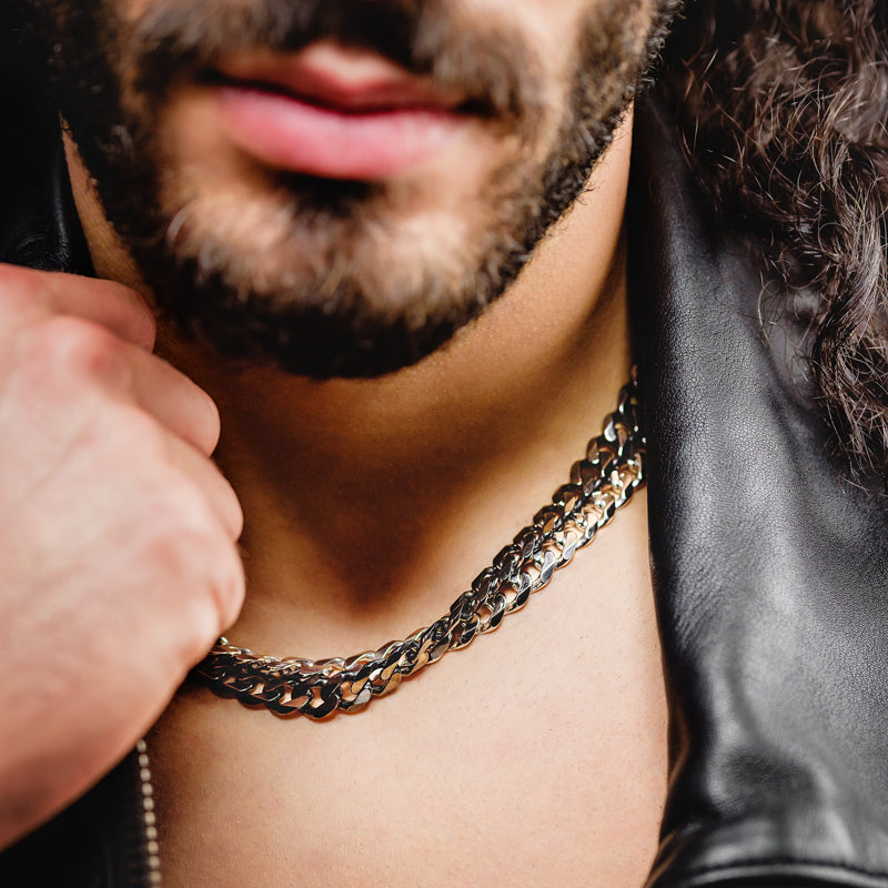 COLLANA ESSENTIA UOMO MAGLIA GRUMETTA LUCIDA IN ARGENTO 925‰