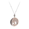 COLLANA LARGE CON CIONDOLO ALBERO VITA TONDO ARGENTO