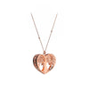 COLLANA MEDIUM CON CIONDOLO ALBERO VITA CUORE ORO ROSA