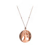 COLLANA MEDIUM CON CIONDOLO ALBERO VITA TONDO ORO ROSA