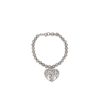 BRACCIALE PALLINE CON CIONDOLO ALBERO VITA CUORE