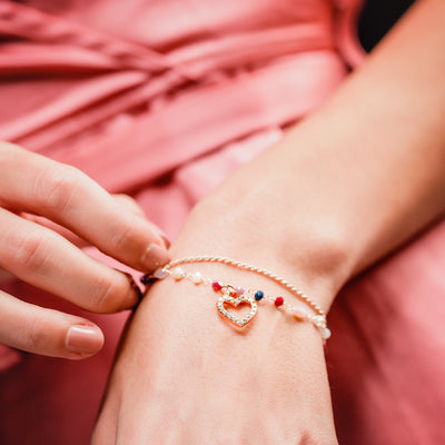 BRACCIALE CRISTALLI CON CUORE