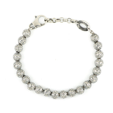 Bracciale antistress in argento sterling 925, bracciale rigido da uomo in argento massiccio con doppia estremità a sfera, bracciale rigido lavorato a maglia, regalo per lui - Italia