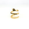 ANELLO IN ARGENTO 925 A FORMA DI SERPENTE CON ZIRCONI NERI